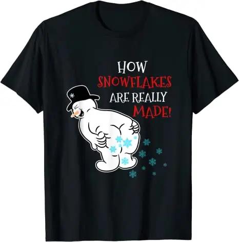Funny Snowman How Snowflake Are Really Made Christmas Cutome T-Shirt Gifts Cute Graphic Tee Tops Family Matching Xmas Clothing