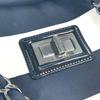 CHANEL 2.55 metal fittings Double Chain Shoulder Bag Nylon canvas Black/White