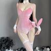 Sexy Bodysuit Uniform Sweet Rabbit Girl Cosplay Costumes Temptation Women Rabbit Ears Roleplay Party Club Wear Set