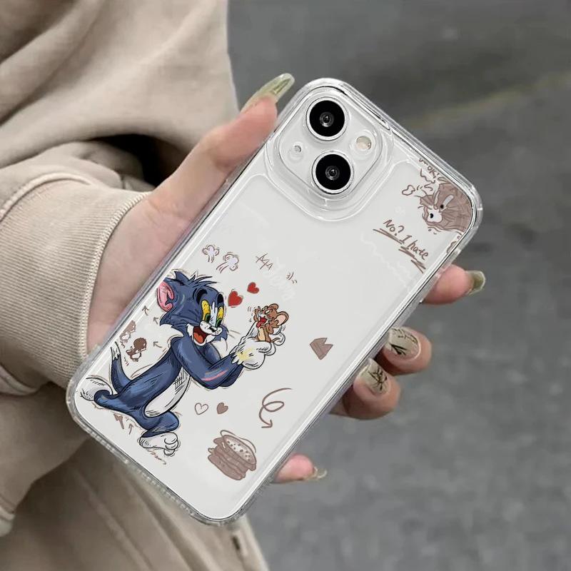 Чехол для iPhone 17Promax Кот и Мышь Мультяшный для Apple 16Pro Космический Чехол 14 Милый 15