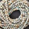 Natural Multi Matt Amazonite Round Balls Gemstone Beads, 6mm 8mm 10mm, A Grade Multicolor Amazonite Beads, 14-15 Inch Strand Beads.
