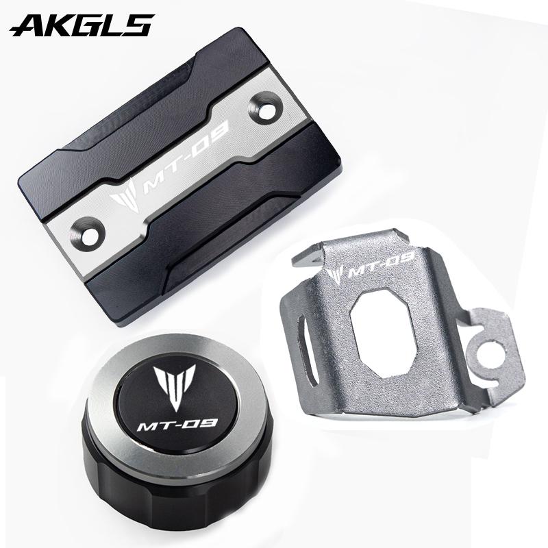 Front and Rear Brake Fluid Reservoir Caps and Rear Brake Reservoir Cover Accessories For Yamaha MT09 Mt-09 MT 09 SP
