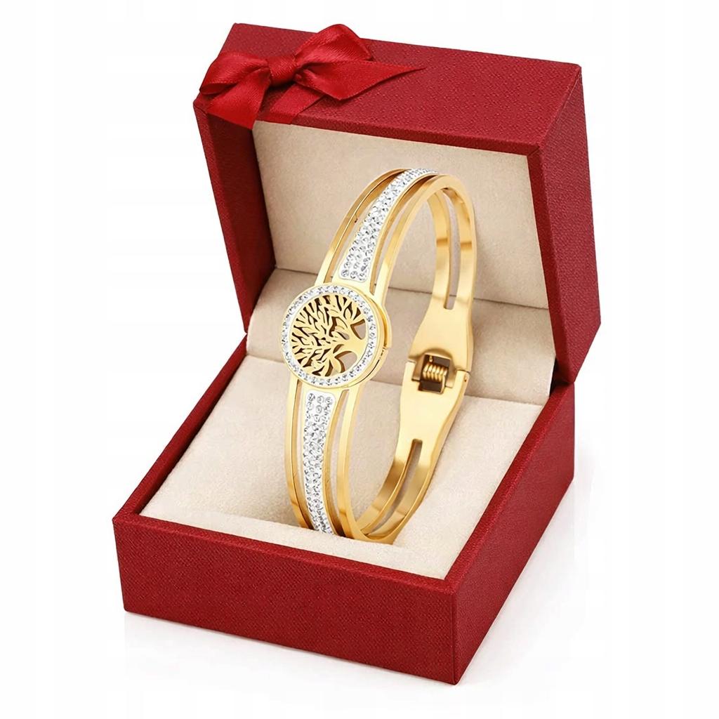 Women' Gold Bracelet with Zircons Tree of Happiness DIAMOND Fashionable