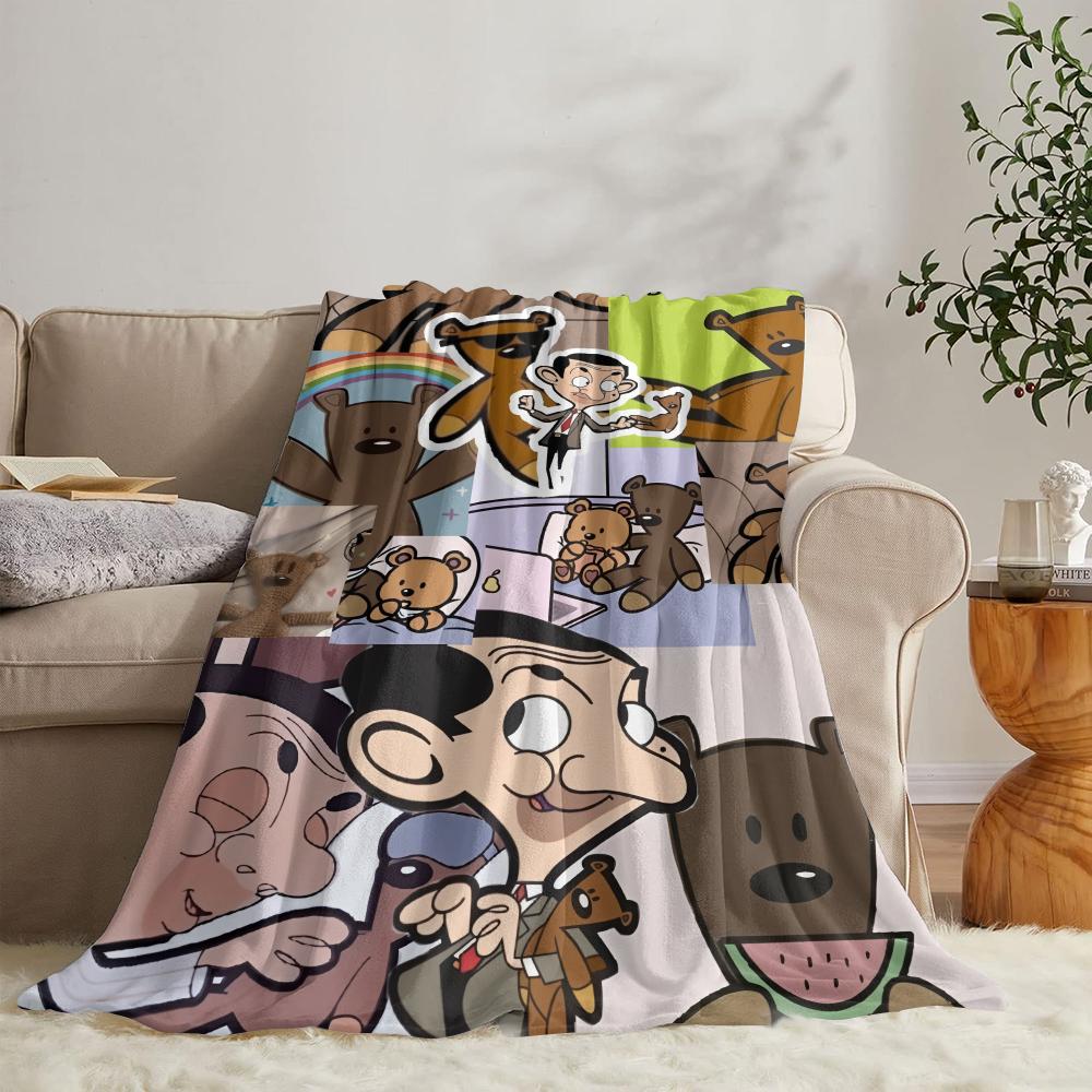 GUOYU Blanket MMr BBeans Throw Soft Flannel Throw Summer Blanket Lightweight Cozy Nap Blanket For Sofa Bed Travel