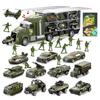 Carecoly Truck Military Vehicle Miniature Car Large Storage Alloy Miniature Toy Vehicle with Military Work Carrying Boys and Birthday 6 and Set, Set,
