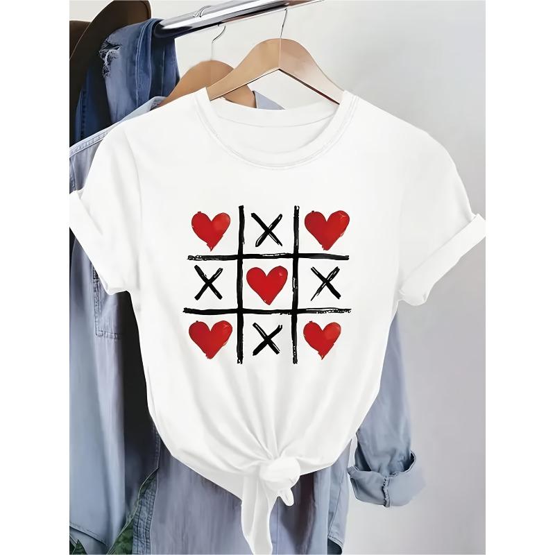 Short Sleeve Round Neck Geometric Print T Shirt Casual Spring Summer Autumn Travel Holiday Gift Top