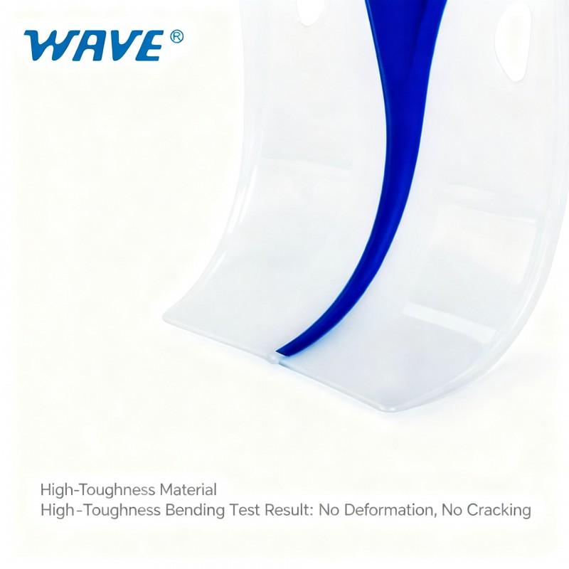 WAVE 3-Piece Snorkeling Set Silicone Mask TPR Fins Adults Blue Black White Yellow Pink