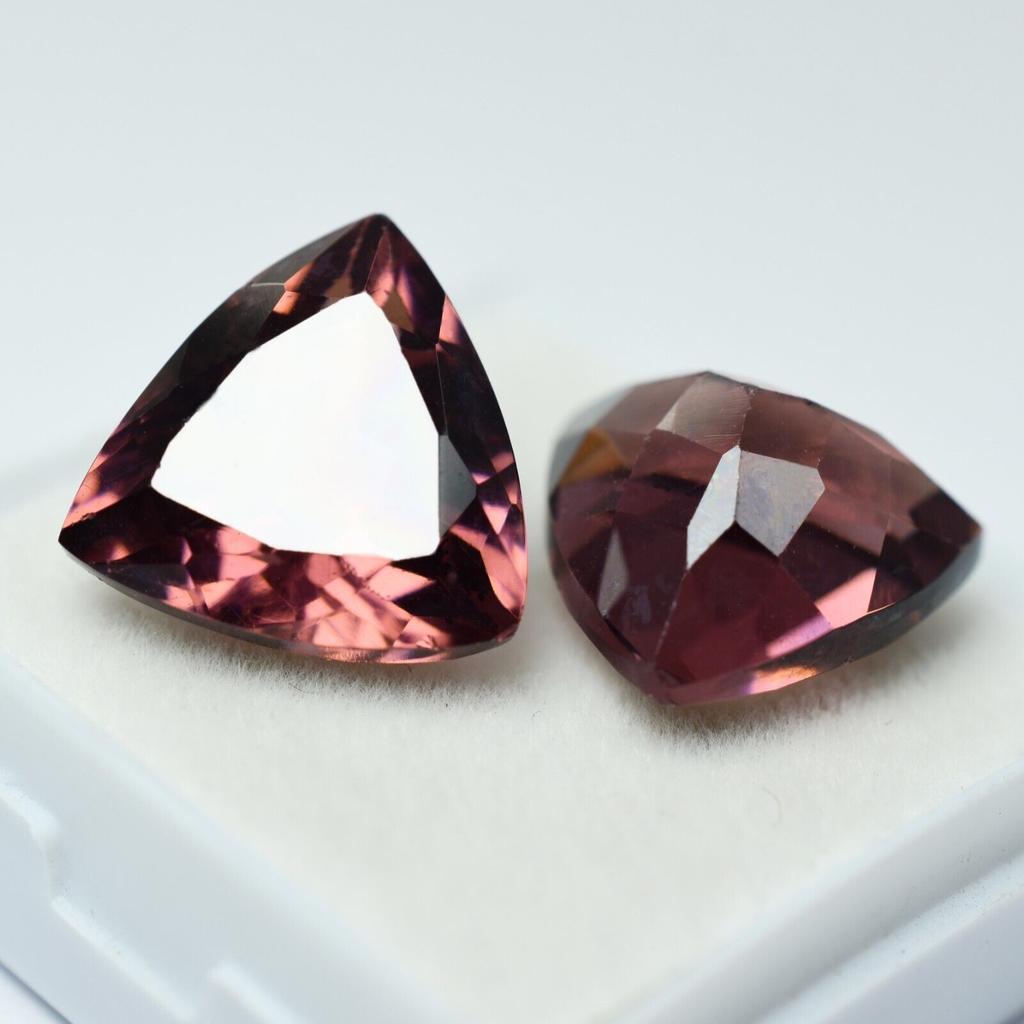 Certified Natural Padparadscha Sapphire 17.45 Ct Trillion Pair Gemstone