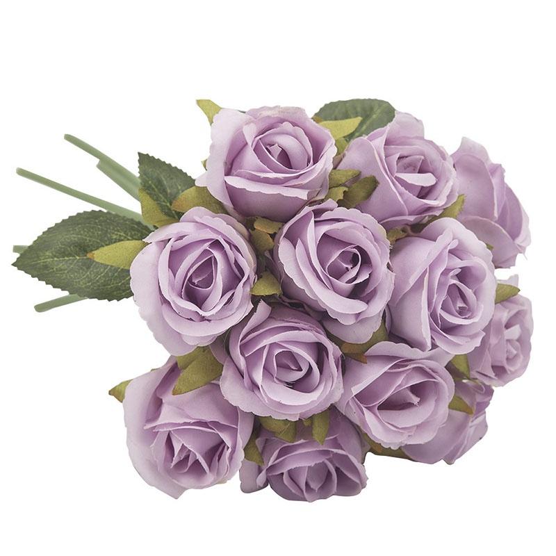Rose Artificial 12head Bouquet Silk Flowers Wedding Party Home Decoration