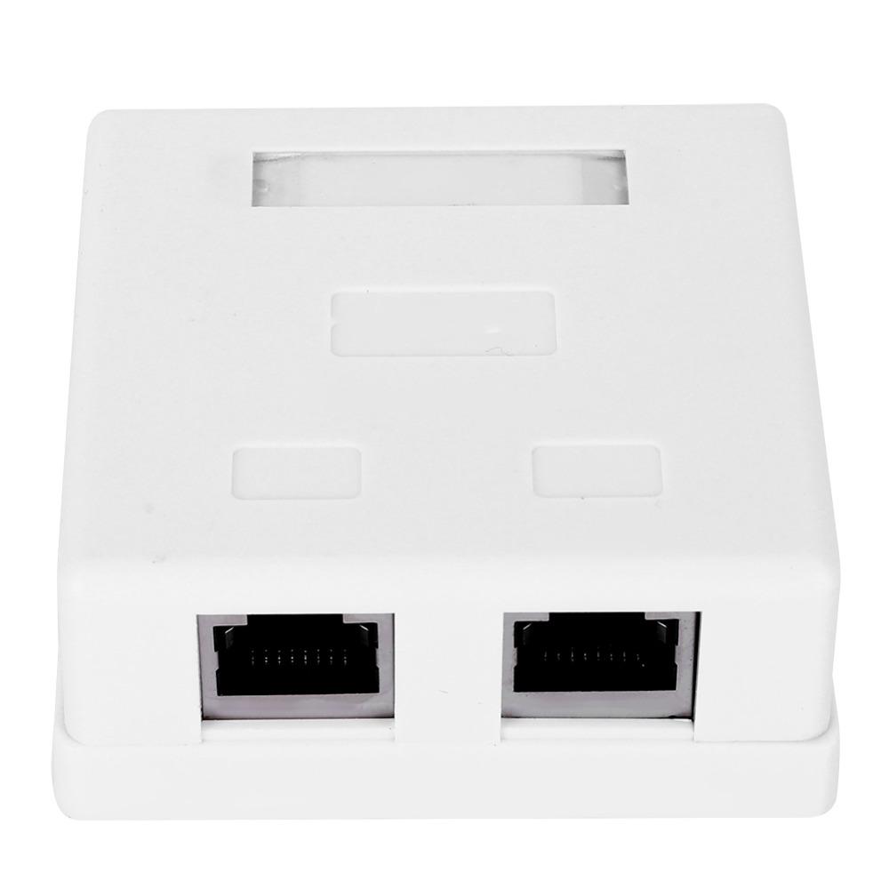 2 Port RJ45-8P8C Mount Box RJ45-8P8C Wall Connector Adapter Surface Mount Box Desktop Extension