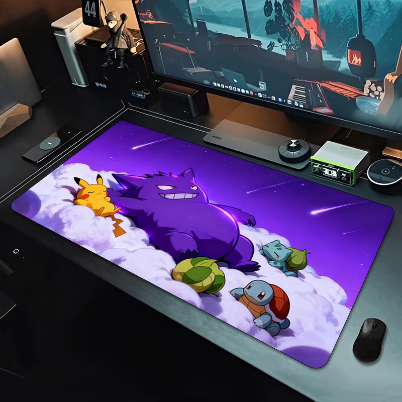 Pokemon Gengar Ghost Castle Gaming Mouse Pad Large Extended Desk Mat Dark Purple NonSlip Base for Gamer