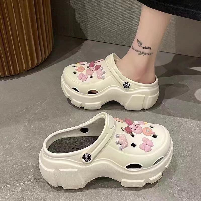 Женские клоги на толстой подошве, увеличивающие рост: Стильные Нескользящие, Дышащие, с Закрытым Носком для Ношения на Улице, в Офисе, Операционной или Летом.