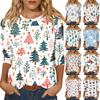 Рубашки с рукавом 3/4 для женщин, футболки с графическим принтом, блузки, повседневные базовые топы, пуловеры