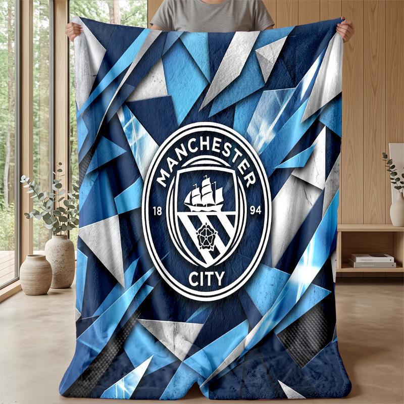 Manchester City Theme blanket Soft Flannel Blanket Plush Throw Blanket Cozy Sofa Bed Blanket for Home Decor