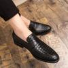 Luxury Brand Men's Shoes Moccasins Loafer Shoes Men Casual Leather Weave Pattern Slip On Shoes Mens Dress Shoes Platform Shoes