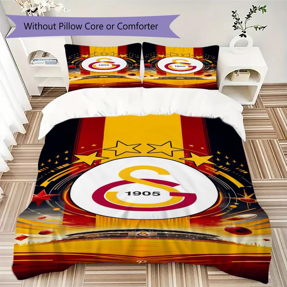 Galatasaray Pattern Bedding uilt Set uilt Cover Pillowcase Home Decoration Birthday Gift (1 * duvet cover + 2 * pillowcase without core)56
