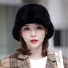 Mink Hat Women's Autumn and Winter Casual Warmth Thickened Mink Basin Hat Top Hat Fur Hat Versatile Adult Hat