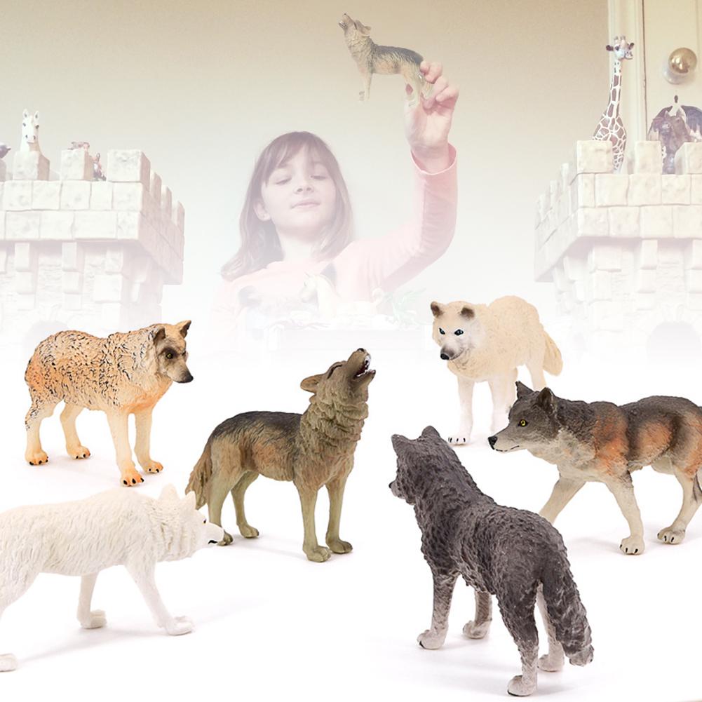 Набор фигурок волка, реалистичные семейные фигурки волка, развивающие игрушки, топперы для торта для детей от 3 лет и U