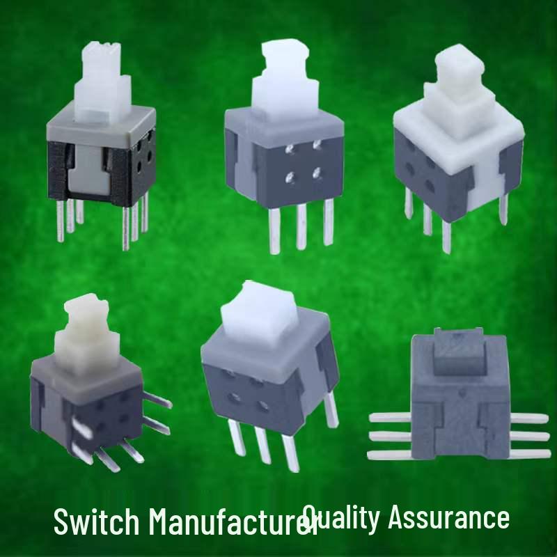In Stock: 5.8x5.8 and 8.5x8.5 High/Flat Head Self-Locking Button Switch, Non-Locking Option Available