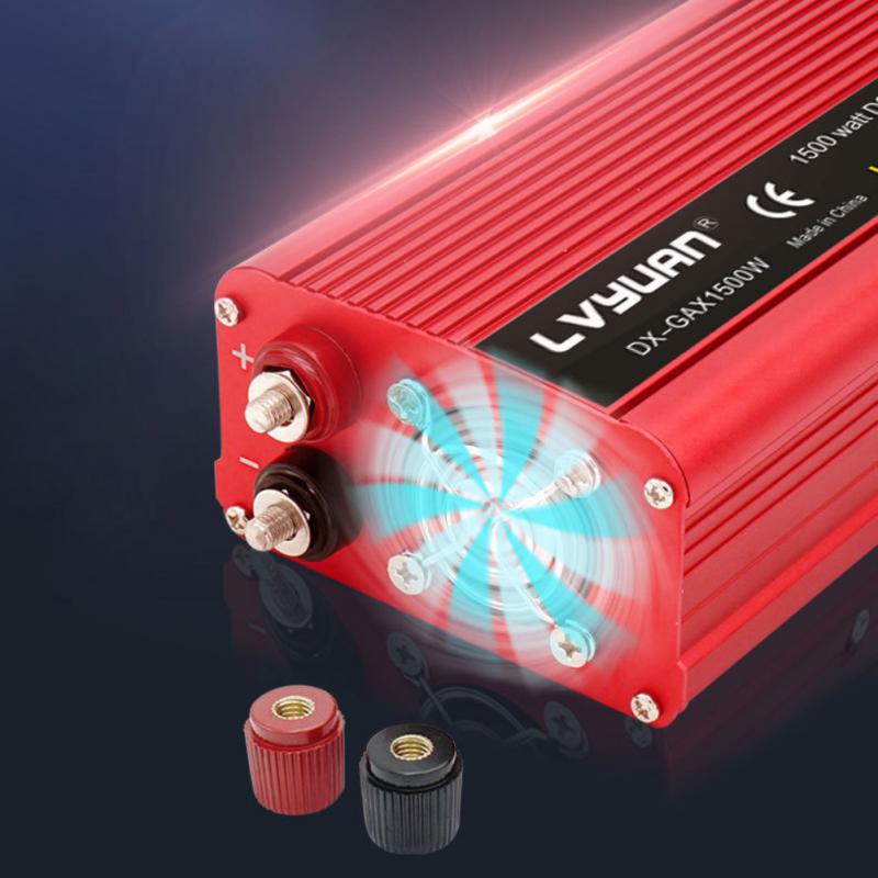 Автомобильный инвертор 1500 Вт Мощность DC 12 В в 110 В/220 В 230 В Двойной USB зарядный адаптер преобразователь Solar Omvormer 12 Naar 220 Volt Европа