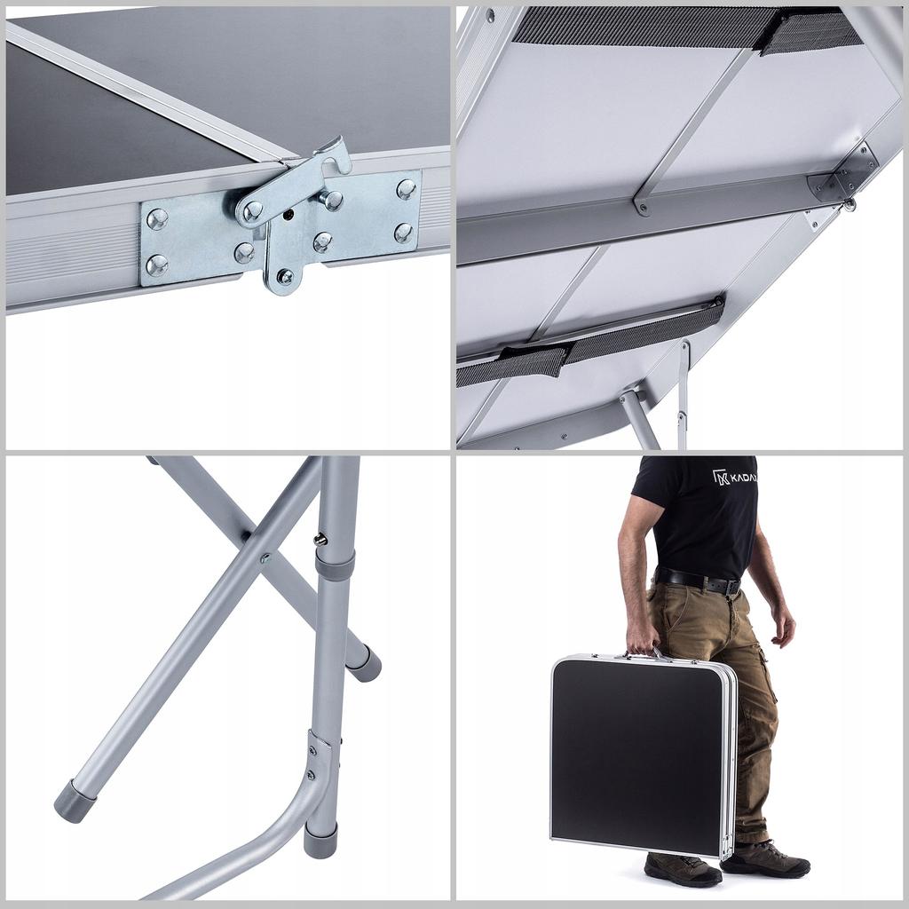 KADAX Tourist Set Folding Table 120cm + 4 Chairs 5in1 Camping Grill