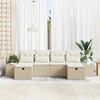Garden Sofa Set with Cushions 6 pcs Beige Poly Rattan