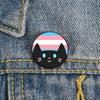 Pin Kitty Enamel Pin Breastpin Colorful Stripe Badge Jewelry Rainbow Cat Brooch Unisex