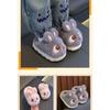 Children's Cotton Slippers, Cute Rabbits for Winter Girls, Warm and Fluffy Fur for Small and Medium-sized Children, Anti Slip Baby Home Shoes for Boys