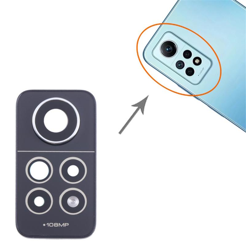 Для Xiaomi Redmi Note 12 Pro 4G Защитная крышка держателя линзы задней камеры со стеклянной частью (без логотипа)