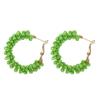 3 Pairs Bohemia Hoop Earrings Crystal Beads Gold Earrings Trend Jewelry Dangle Earrings  Women
