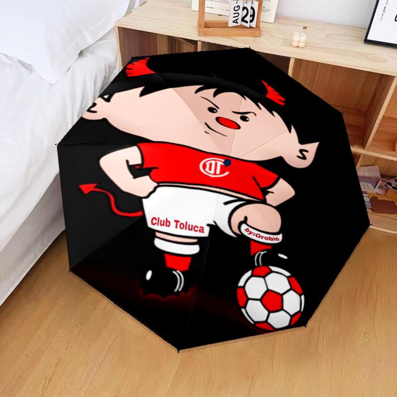 1PC Soccer Player Printed Umbrella Folding umbrella, automatic umbrella 8-Frame for Travel, camping Fan gifts Christmas Gifts