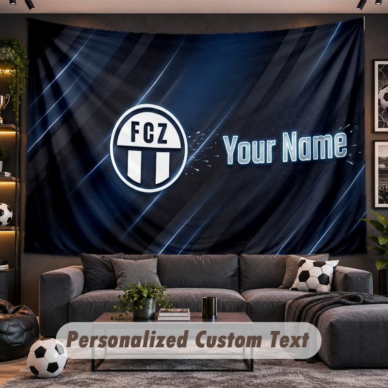 FC Zürich Personalized Tapestry Support Custom Name, Wall Art Home Decoration