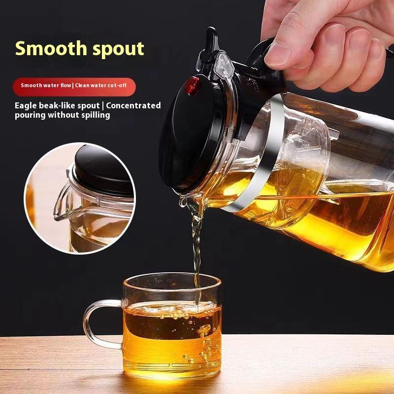 750 мл Креативный чайник с фильтром из высокоборосиликатного стекла для дома, офиса, подарок, большой емкости, с прессом, плавающая чашка с крышкой для идеального чая