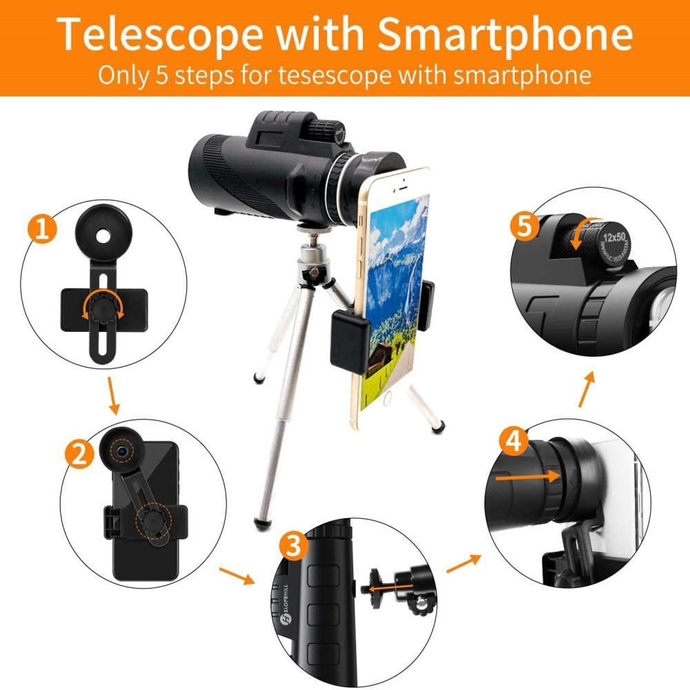 Трансграничный взрывной уличный телескоп 40X60 с одной трубкой, мощные очки высокой четкости, портативный мобильный телефон