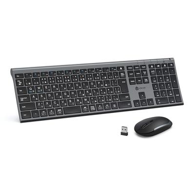 Беспроводная клавиатура iClever Keyboard Mouse Set с японской раскладкой JIS, тихая, ультратонкая, тип C, перезаряжаемая, полноразмерная, с цифровой клавиатурой, 3 уровня