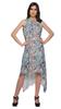 Printed High-Low Style Sleeveless Dress For Women With Halter Neck