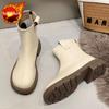 Short Shoes For Women Chelsea Footwear White Female Ankle Boots Tassel Booties Round Toe Korean Style Offer Boot High Quality