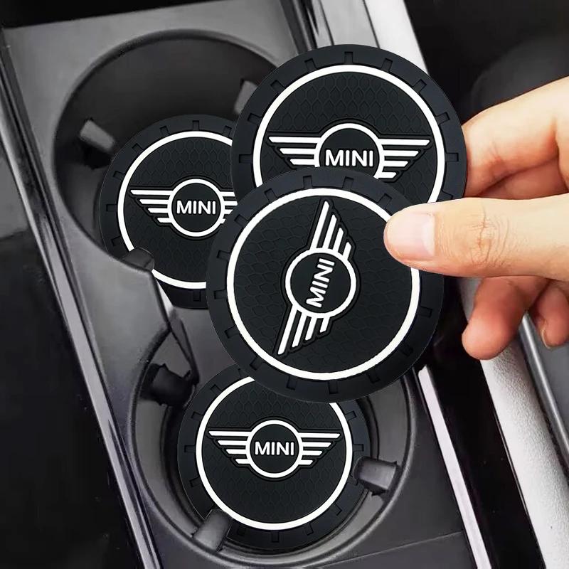 1/2pcs Non-slip Car Water Cup Pad Coaster Rubber Mat For MINI Cooper R56 F56 R50 JCW Cabrio Countryman Clubman WORKS Accessories q1