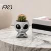 Office Desk Planter Funny Alien Face Planter, 3D Printed Novelty Plant Pot, Cute Gray Cactus Pot Head for Succulents Cacti Home Table Shelf