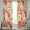 Christmas Retro Envelope Stamp Living Room Transparent Tulle Window Curtain Bedroom Kitchen Decor Veil Drapes Curtains