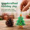 Relaxing DIY Craft Project Christmas Tree Keychain, Faux Crystal Beaded Xmas Pendant, Customizable Charm 3D Holiday Key Ring Accessory for Home Decor