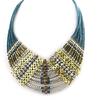 [M8202] - Designer Necklace 'Altai' Turquoise Gold