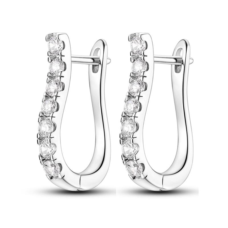 U shaped Flying Gradient Butterfly French Style Hoop Earring 925 Sterling Silver Earrings for Anniversary Wedding Jewelry Gifts