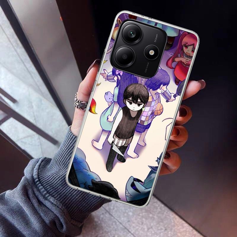 Game O-Omori Cartoon Phone Case For Xiaomi Redmi Note 10 11 12 13 14 15 Pro Plus 11S 12S 14S 11T 11E 10S Soft TPU Back Cover Red
