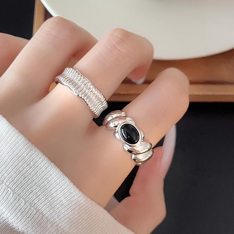 Niche Design High-End Retro Ring Women'S Thread Ring Arm Fashion Personality Cool Handsome Open Ring Trendy Cool