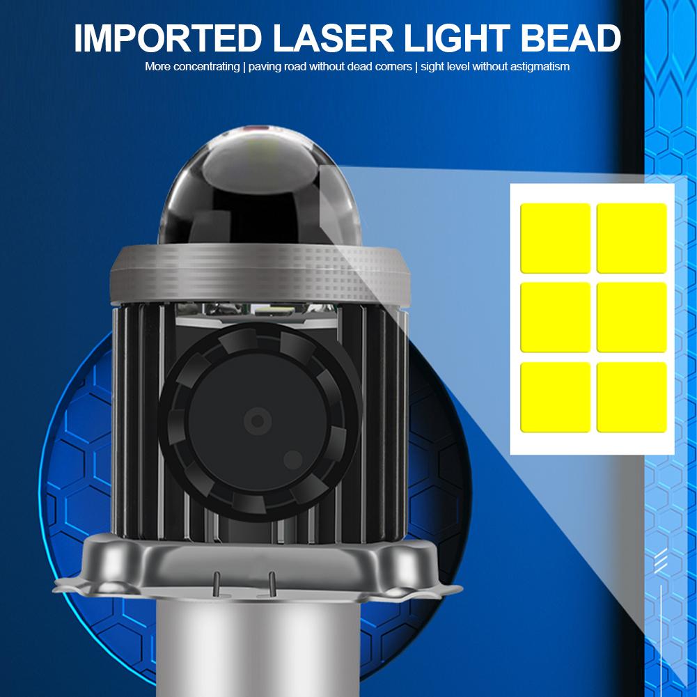 Motorcycle LED Headlight with Cooling Fun H4 BA20D High Low Beam Scooter Motorbike Headlamp Super Bright Light Front Lamp