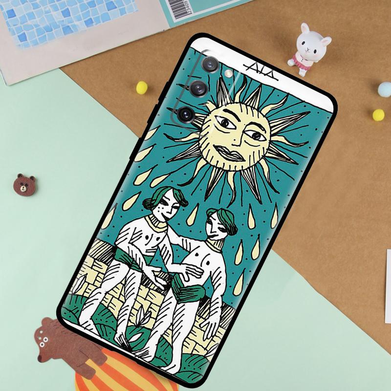 Чехол-футляр для Samsung Galaxy S25 Ultra S9 S10 S20 FE S21 S22 S23 Plus S24 Ultra с изображением карты Таро Солнце
