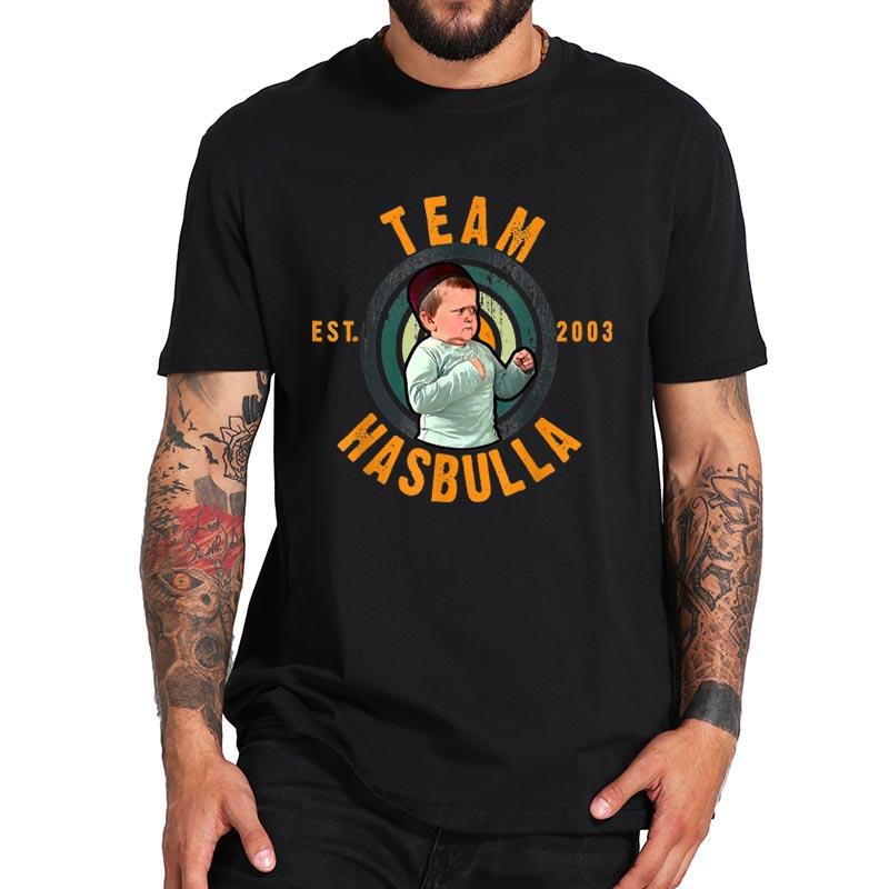 Funny Team Hasbulla Smile Classic T Shirt Russia Hasbulla Fighting Meme Retro Men Clothing Casual Soft Summer Top Asian Size