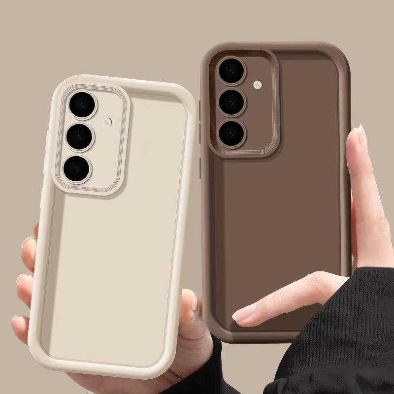 Мягкий чехол из ТПУ для Samsung S26 S25 S24 S23 S22 S21 Ultra Plus FE S25 edge A54 note 20 Ударопрочный однотонный силиконовый чехол для телефона