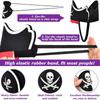 5Pcs Horror Felt Pirate Hat Black Skull  Pirate Captain Cap Props Accessories   Masquerade Party